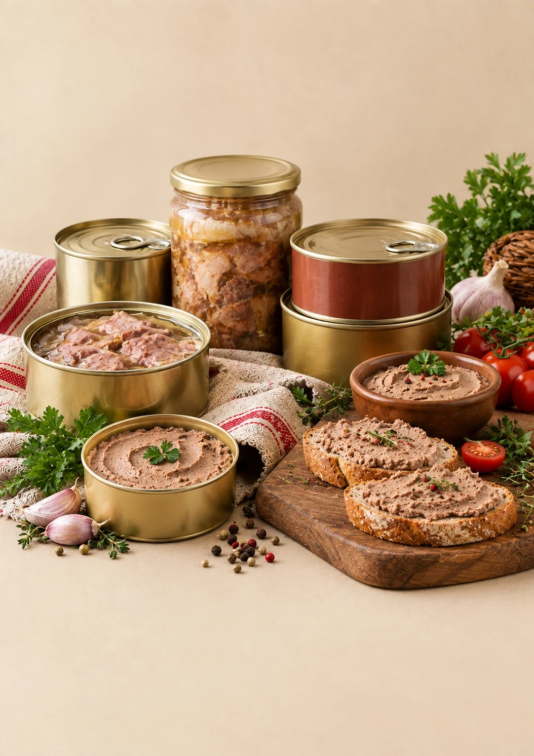 Консервы мясные, паштеты