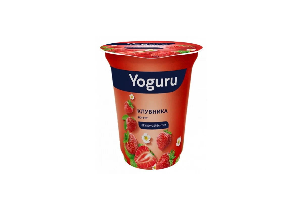 Йогурт YOGURU 1,5%  стакан 310г клубника Минск