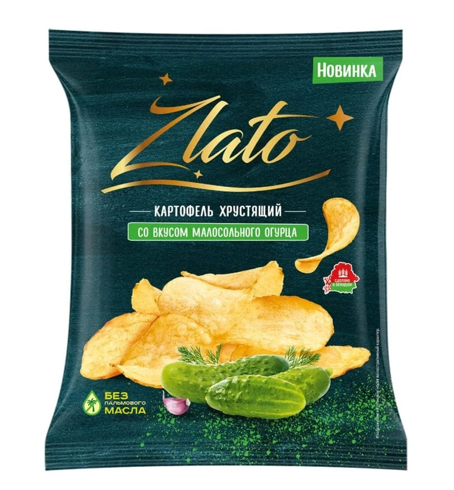 Картофель хрустящий Zlato со вкусом малосольного огурца Мира 70 гр