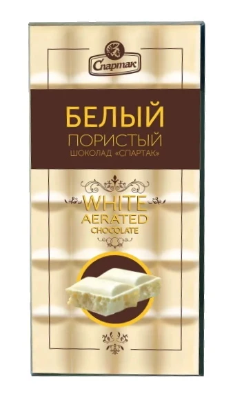 Шоколад Пористый Белый пенал Спартак 70 гр