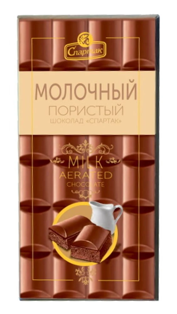 Шоколад Пористый Молочный пенал Спартак 70 гр