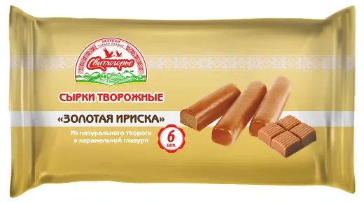 Сырок глазированный творожный «Свитлогорье» Золотая ириска батончики 6 шт 23% БЗМЖ, 180 г