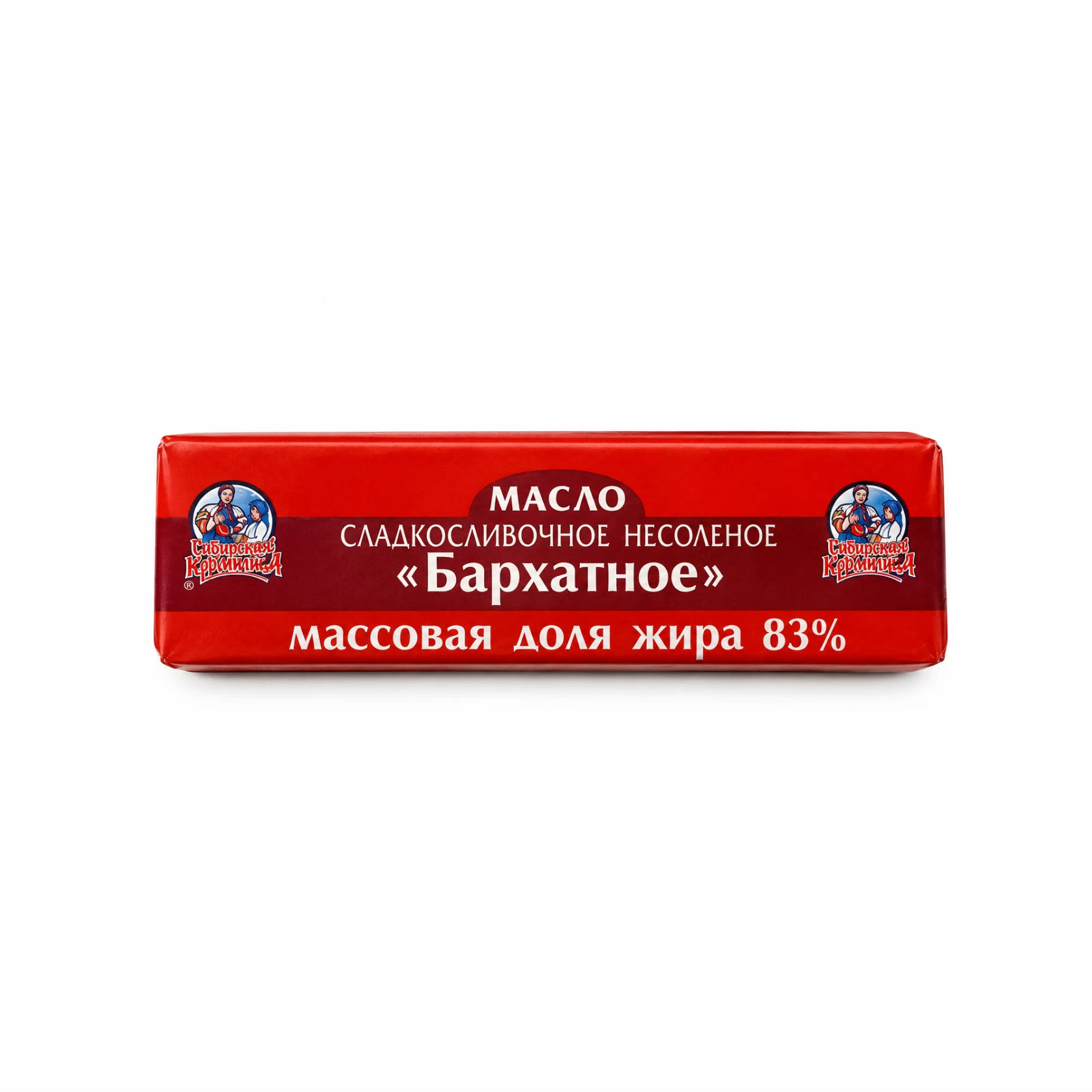 Масло сладкосливочное несоленое "Бархатное" 83%, 180г  "Бабушкина крынка"