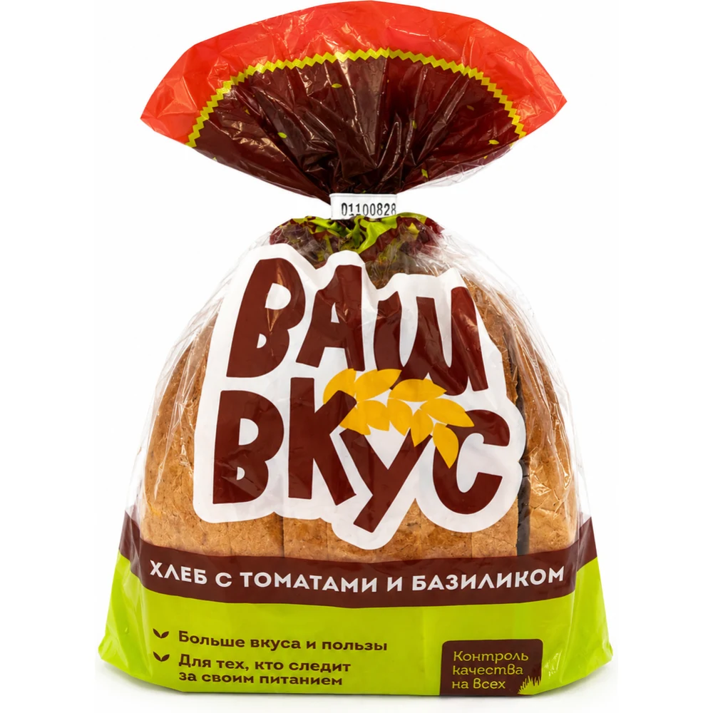 Хлеб Ваш вкус с томатами и базиликом нарезанный, 250 г Борисовхлебпром