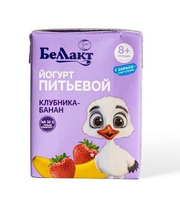 Йогурт питьевой клубника-банан 210 гр Беллакт
