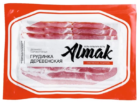 Грудинка сырокопченая Деревенская Альмак 500г