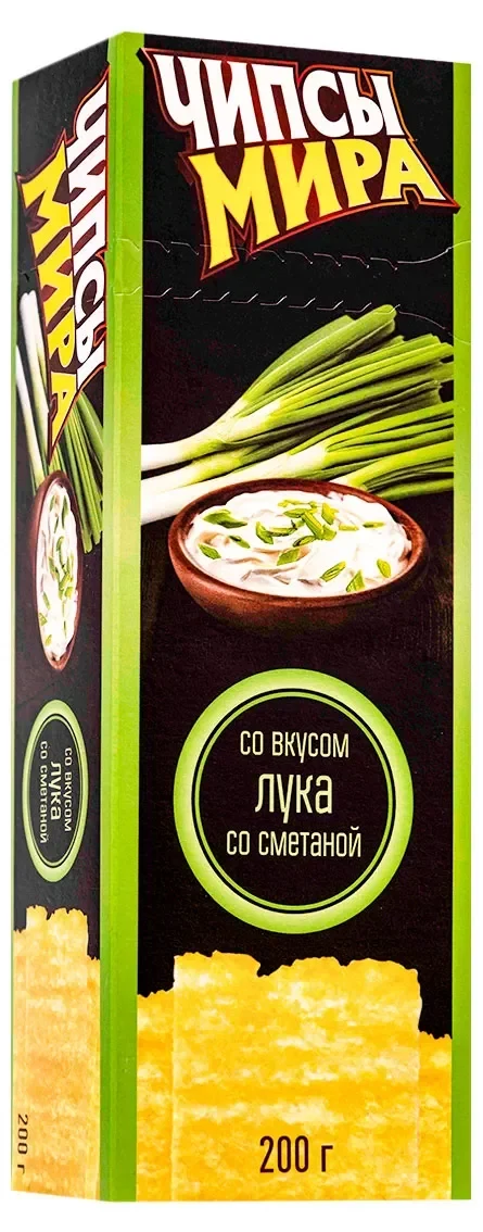 Чипсы картофельные Мира со вкусом лука со сметаны Мира 200 гр