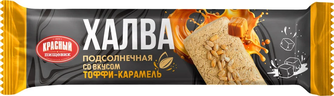 Халва подсолнечная со вкусом Тоффи-карамель Красный пищевик 60 гр