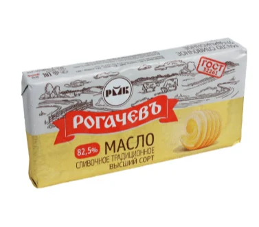Масло сливочное Традиционное м.д.ж. 82,5% Рогачев 400гр