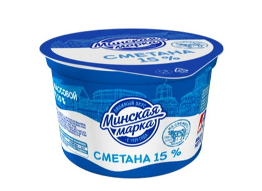 Сметана "Минская марка" 15%, 180 гр