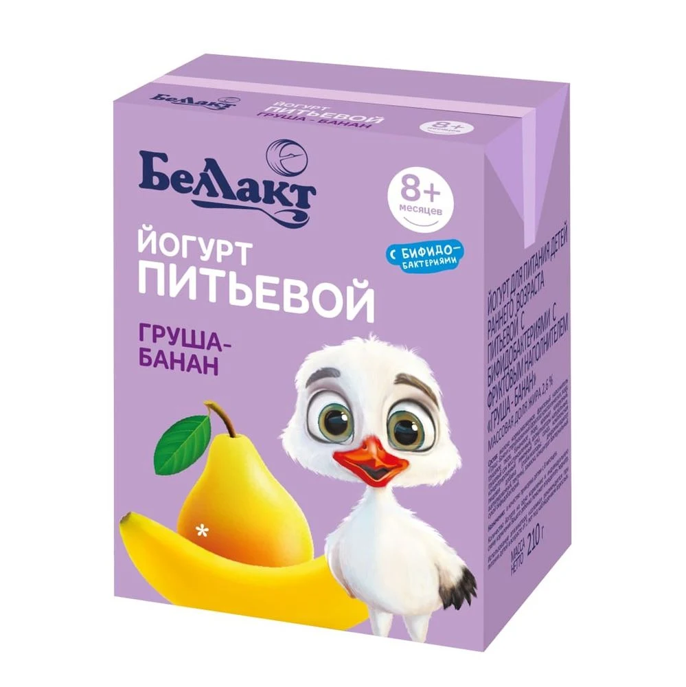 Йогурт питьевой Груша-банан 210 гр Беллакт