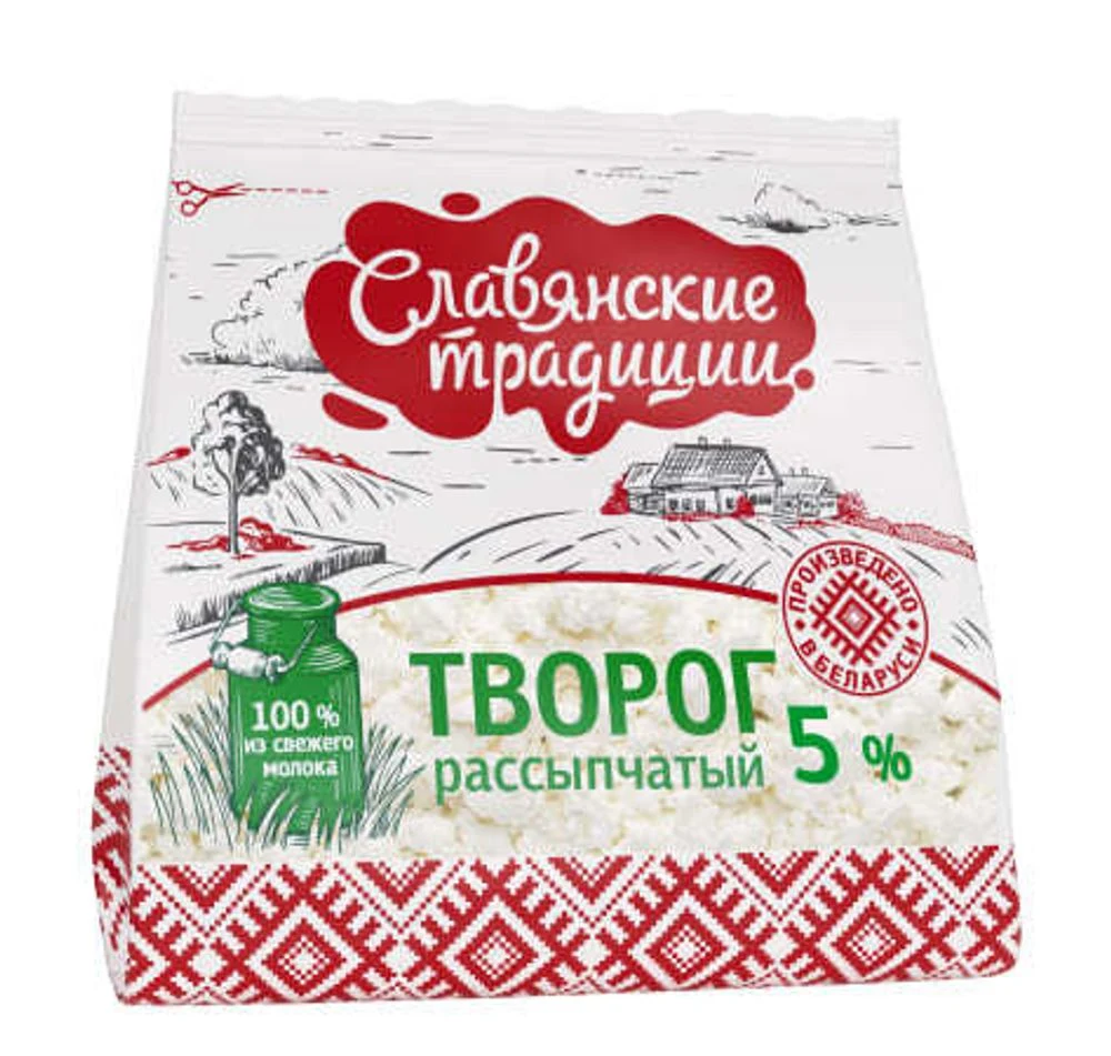 Творог рассыпч. Слав.традиции 5% пакет 350 гр