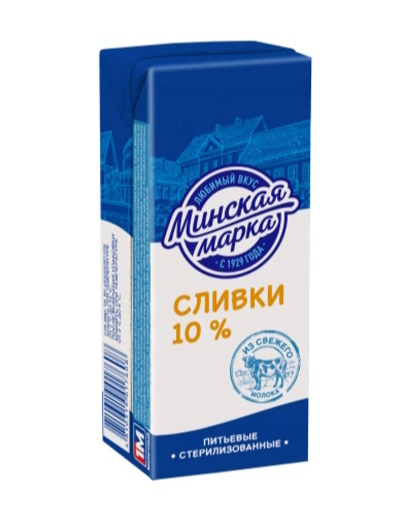 Сливки стер. "Минская марка" 10,0% тетра-брик 200 г