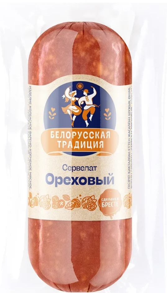 Сервелат варено-копченый "Ореховый" Белорусская традиция