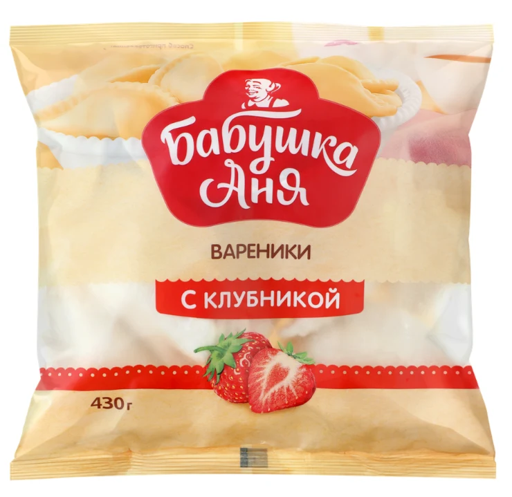 Вареники с клубникой ТМ Бабушка Аня 430 гр