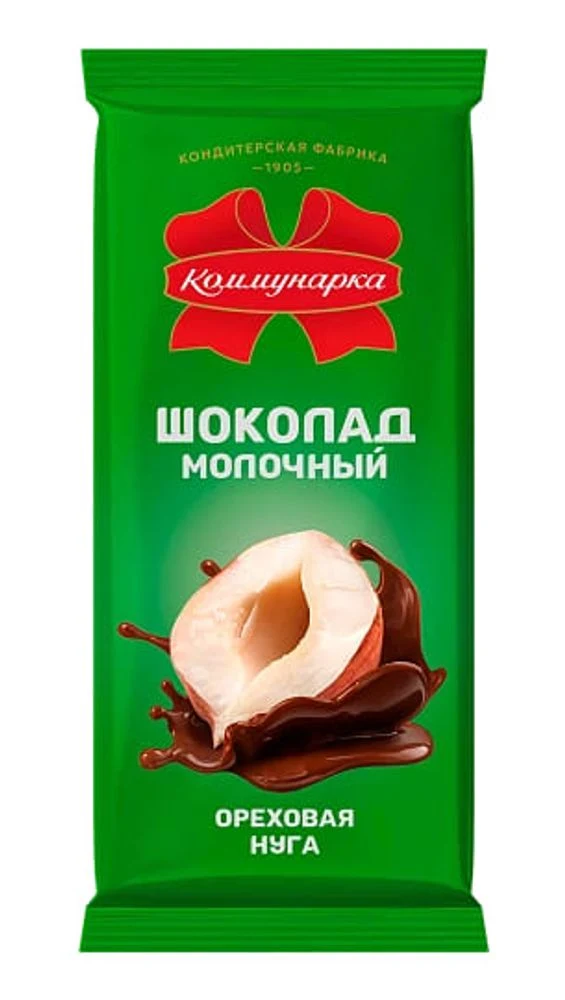 Шоколад Молочный с ореховой нугой Коммунарка 80 гр