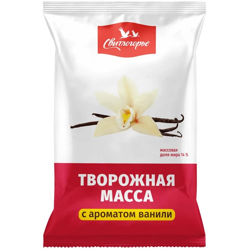 Масса творожная с ароматом ванили д.ж 14%, 180 гр Свитлогорье
