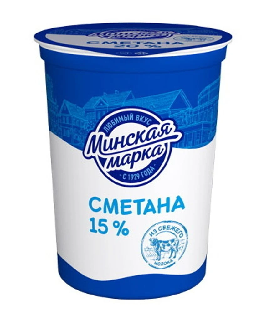 Сметана "Минская марка" 15%, 380 гр