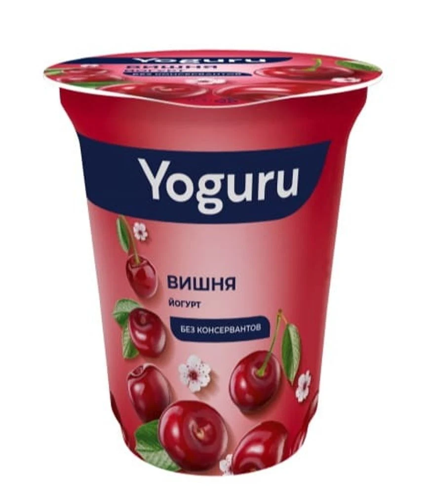 Йогурт вишня YOGURU 1,5%, 310г Минск