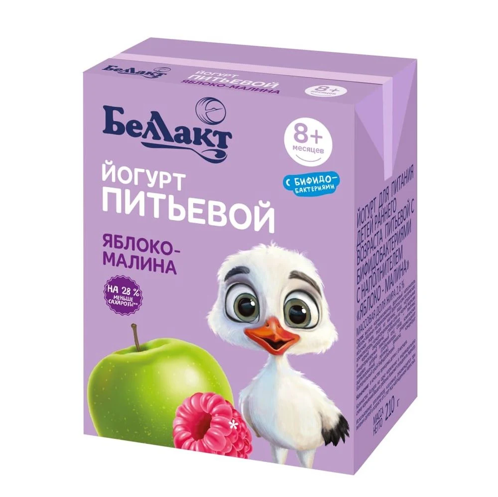 Йогурт питьевой Яблоко-Малина 210 гр Беллакт