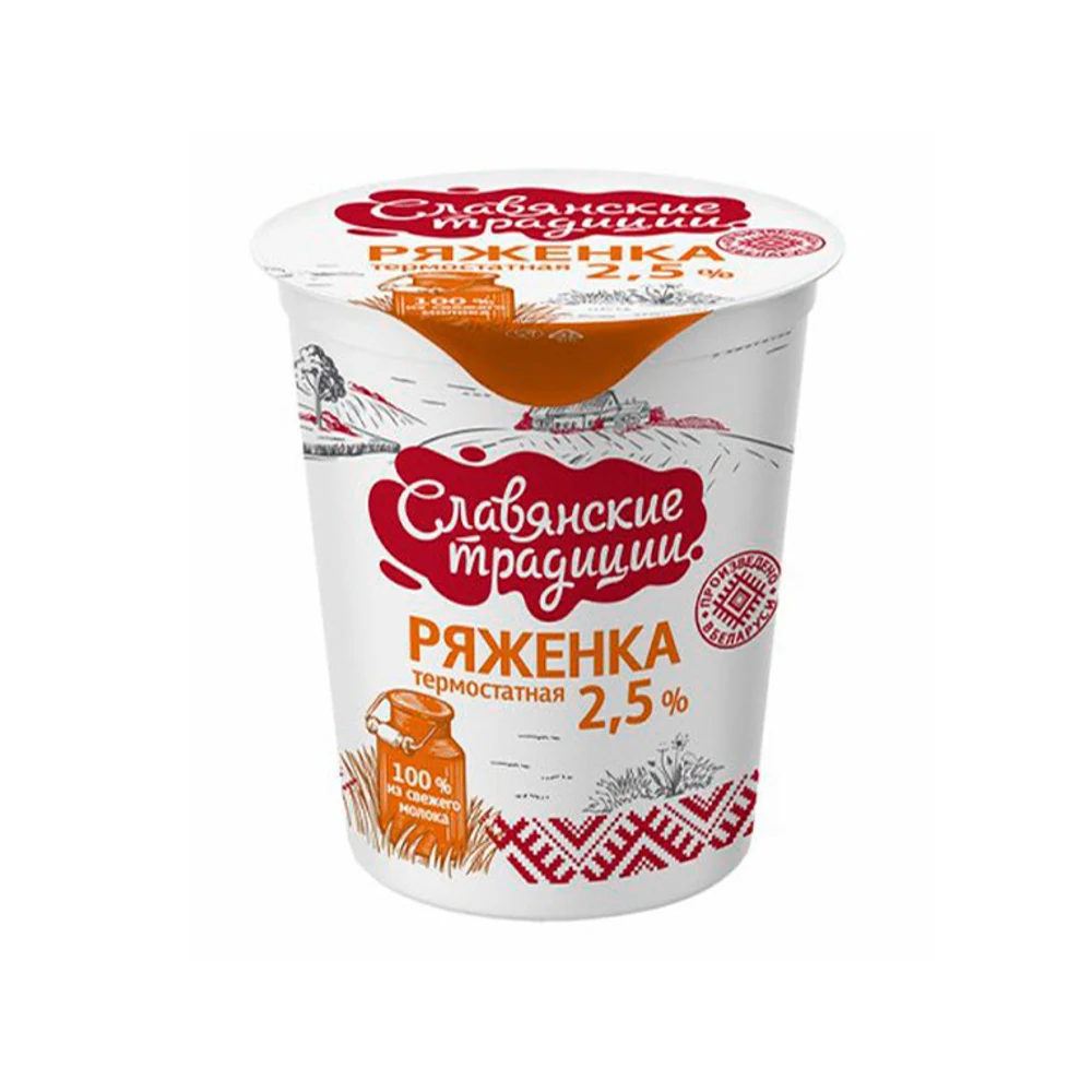 Ряженка  "Славянские традиции" 2,5% стакан 380г Минск