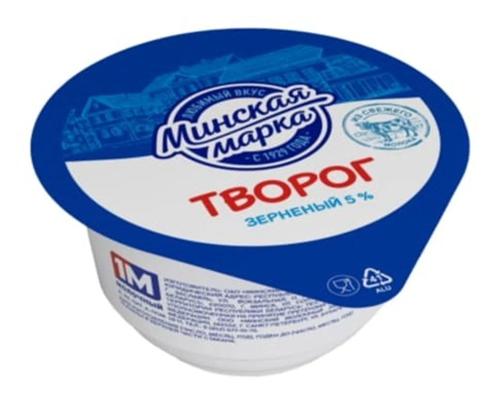Творог зерненистый Минская марка 5% 140 гр Минск