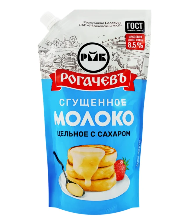 Молоко цельное сгущеное с сахаром Рогачевъ 650 гр
