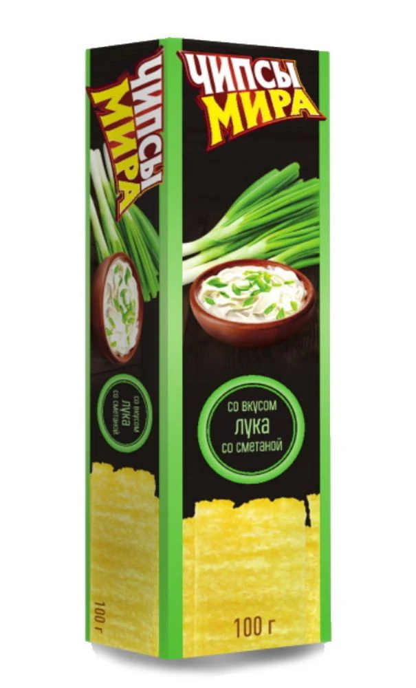 Чипсы картофельные Мира со вкусом лука со сметаны Тм Мира 100 гр