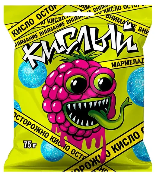 Мармелад со вкусом малины в кислой обсыпке Красный Пищевик 75 гр