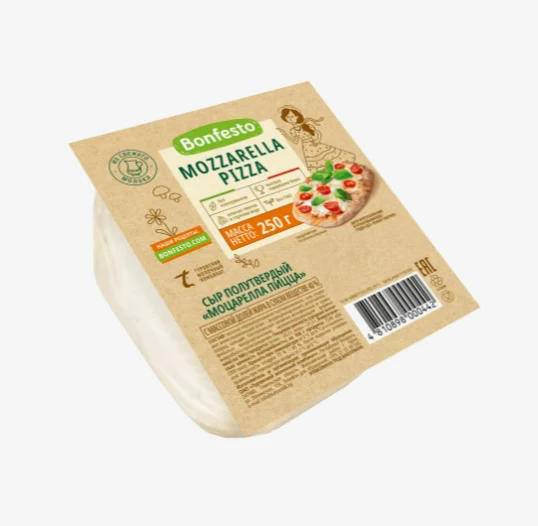 Сыр Моцарелла пицца 40% 250г TM Bonfesto Туров