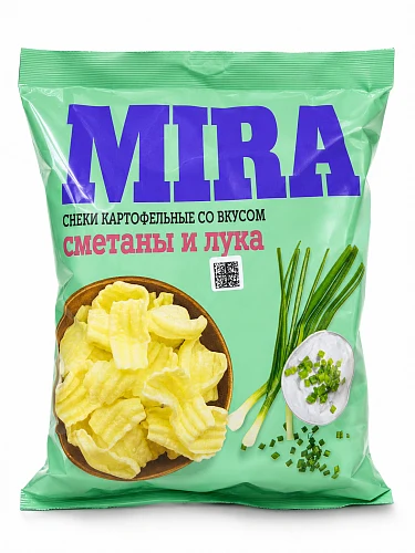 Снеки картофельные Мира со вкусом сметаны и лука Мира 160 гр